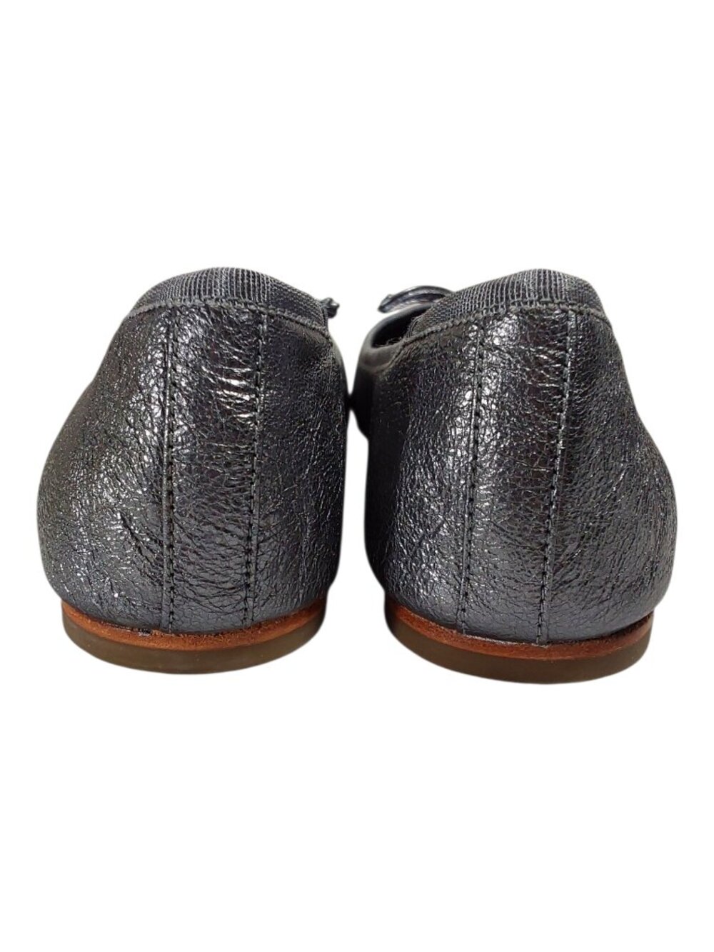 Coach NIB Flatiron Metallic Gunmetal Ballet Flat Neutral/Luxury/Minimalist - 8 - Picture 6 of 12